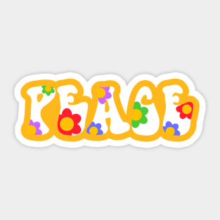 Floral Peace Text Sticker